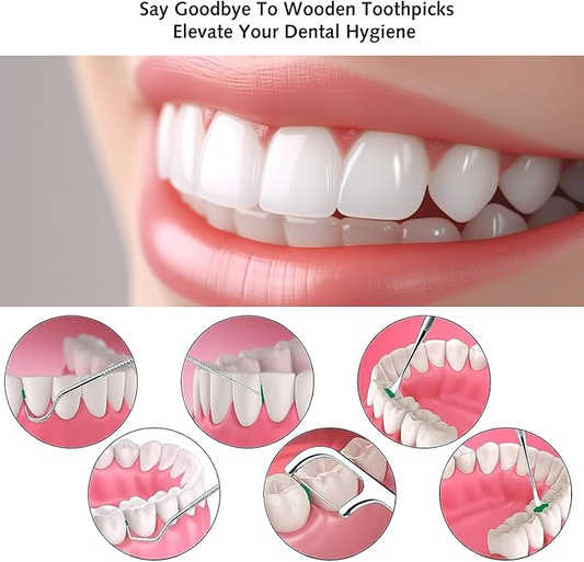 Ensemble de cure-dents en acier inoxydable 304, crochet dentaire, réutilisable, porte-cure-dents portable en métal pour pique-nique, camping et voyage E-Plaza store