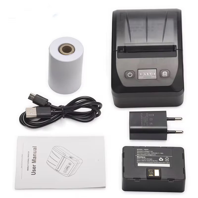 Mini Imprimante Thermique avec Vitesse d'impression Rapide de 50 à 80 Mm/S à Diverses Fins, Batterie Rechargeable d'interface de Type C Incluse (Prise UE) E-Plaza store