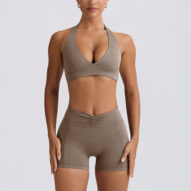 Shockproof With Chest Pad High Elastic Brushed Workout Top E-Plaza store