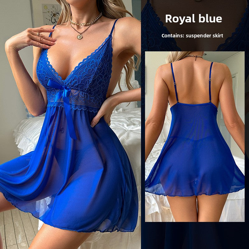 Chemise de nuit sexy transparente en maille fine pour femmes E-Plaza store