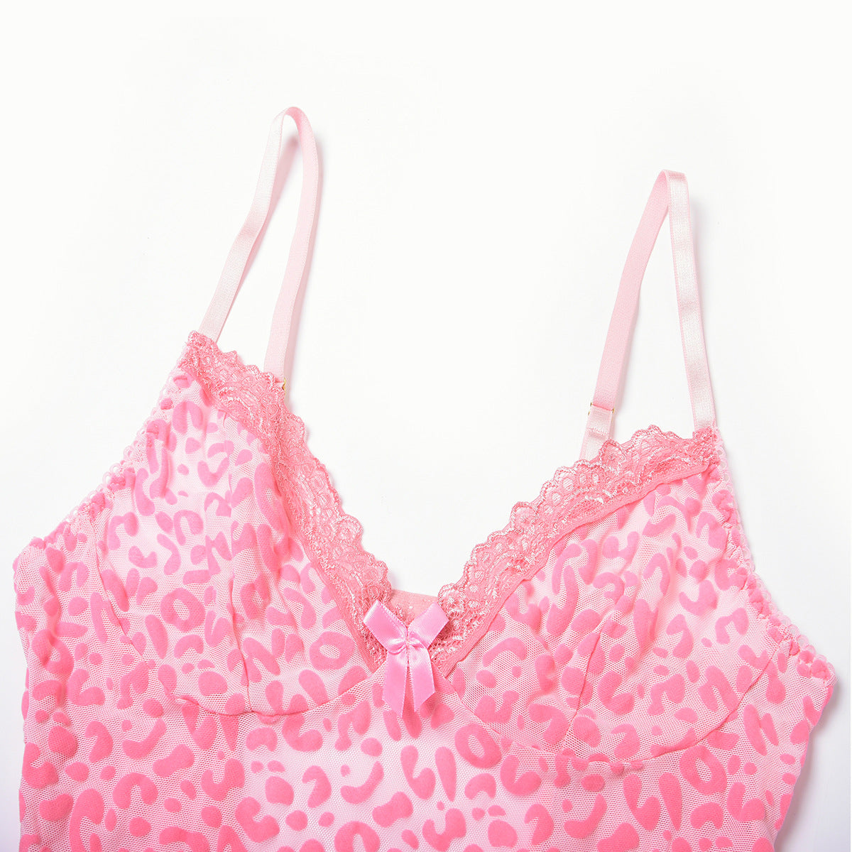 Pink leopard print tight nightgown E-Plaza store