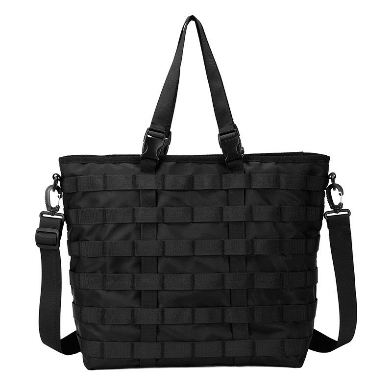 Sac Tote Tactique Multifonction – Noir sac à bandoulière unisexe grande capacité pour hommes, sac à main de grande capacité pour étudiants, fourre-tout décontracté, sacoches, sac de voyage