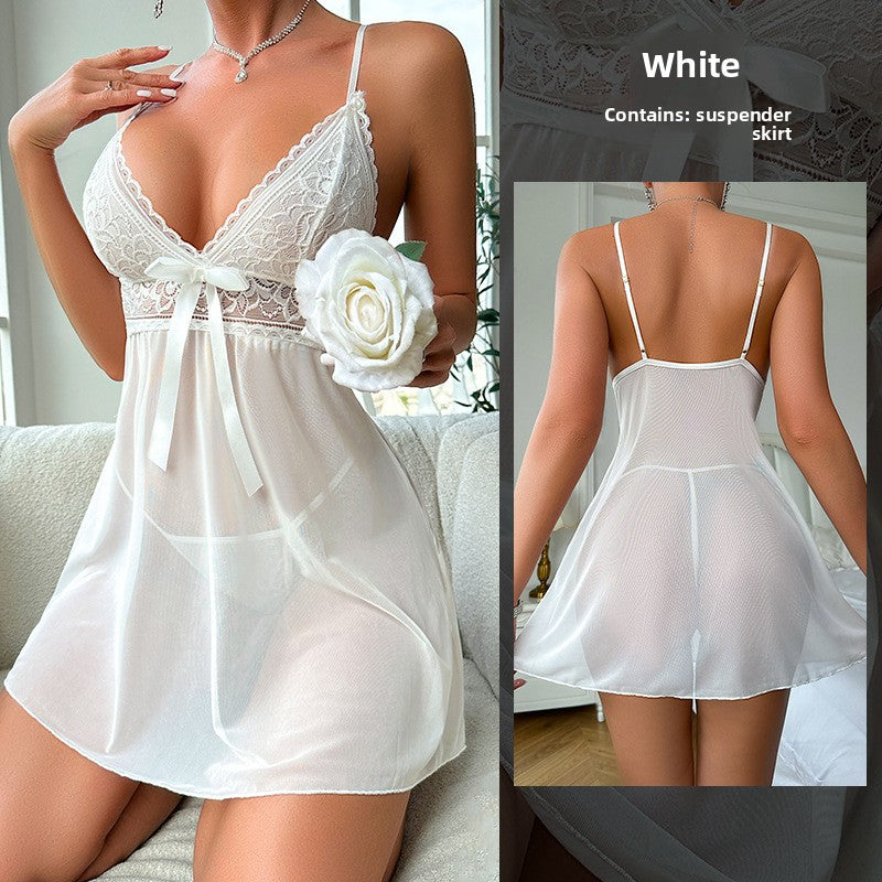 Chemise de nuit sexy transparente en maille fine pour femmes E-Plaza store