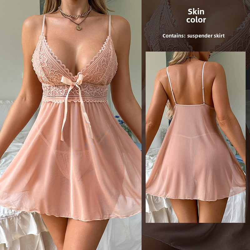 Chemise de nuit sexy transparente en maille fine pour femmes E-Plaza store