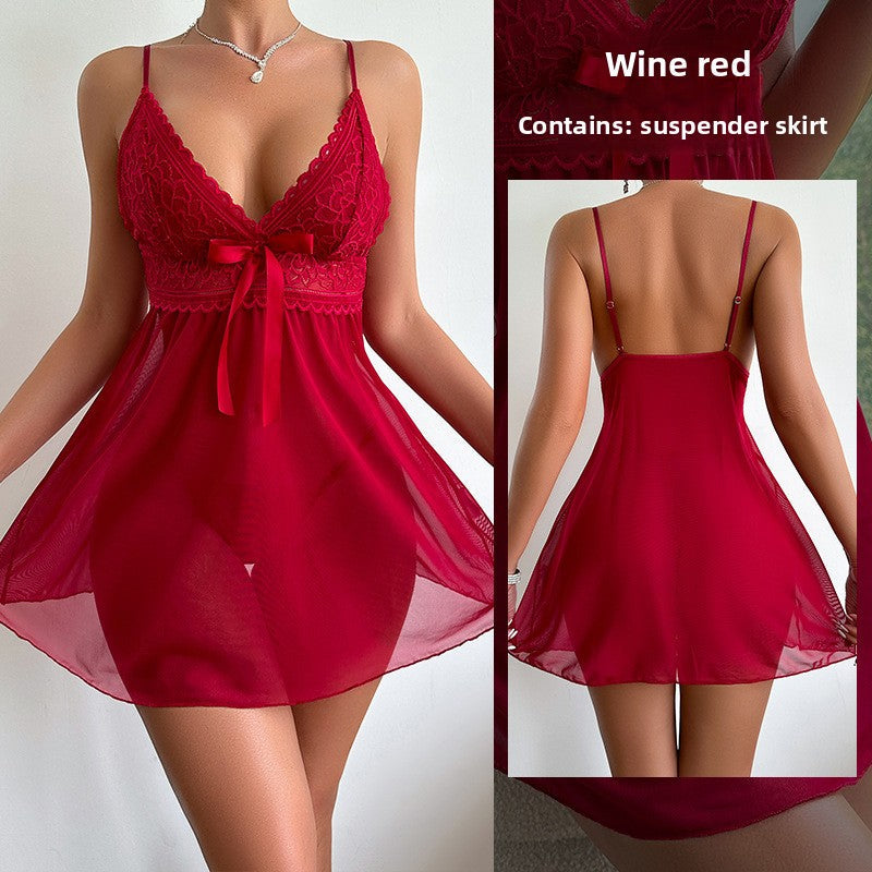 Chemise de nuit sexy transparente en maille fine pour femmes E-Plaza store